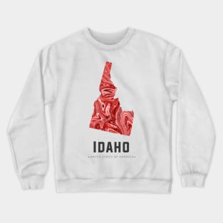 Idaho state map abstract red Crewneck Sweatshirt